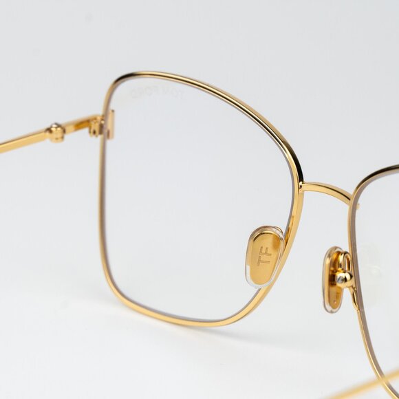 Tom Ford Woman Eyeglasses Gold Crystal Blue Light Block Butterfly FT5906-B 025 - Picture 7 of 10